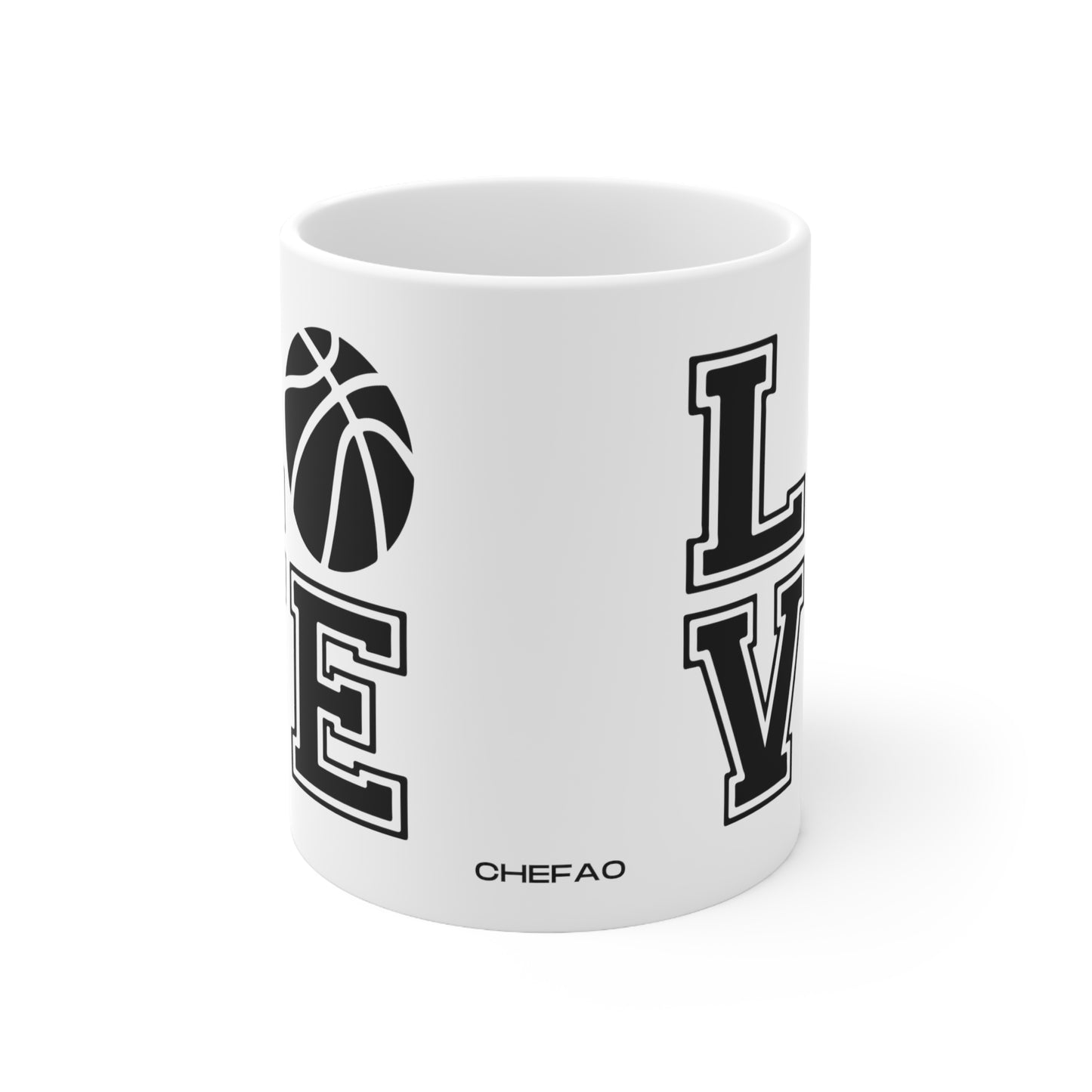 Chefao Love Basketball I, White Coffee Mug, 11oz