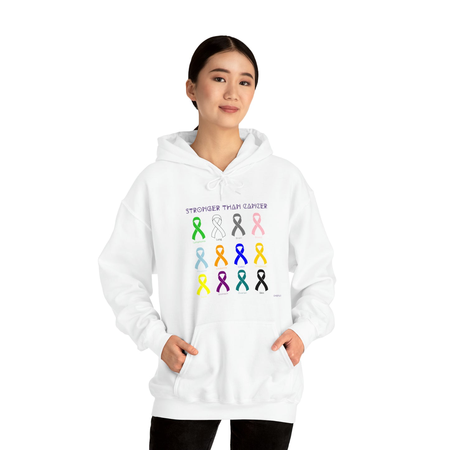 Chefao Stronger Than Cancer I, Unisex Heavy Blend™ Hooded Sweatshirt