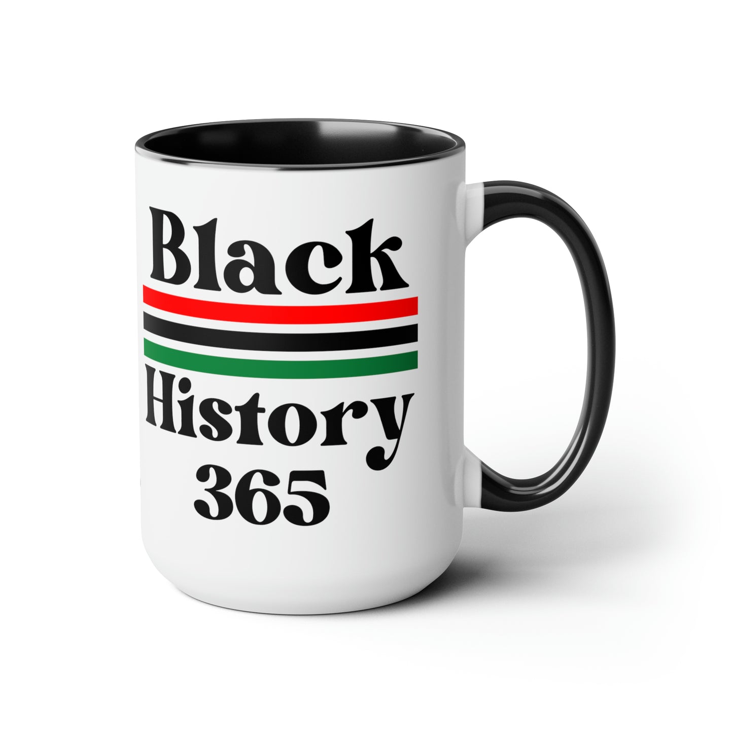 Chefao Black History 365, Two-Tone Coffee Mugs, 15oz