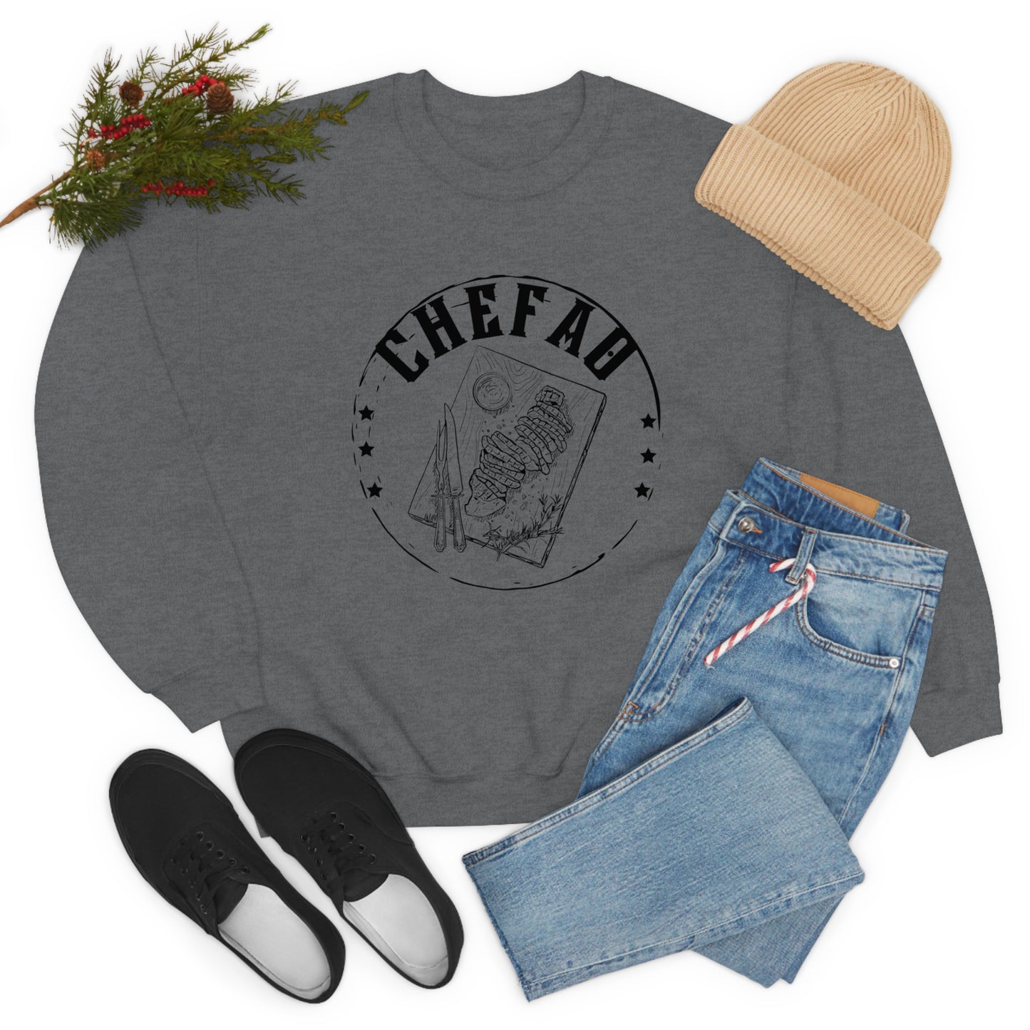 Chefao Barbque, Unisex Heavy Blend Crewneck Sweatshirt