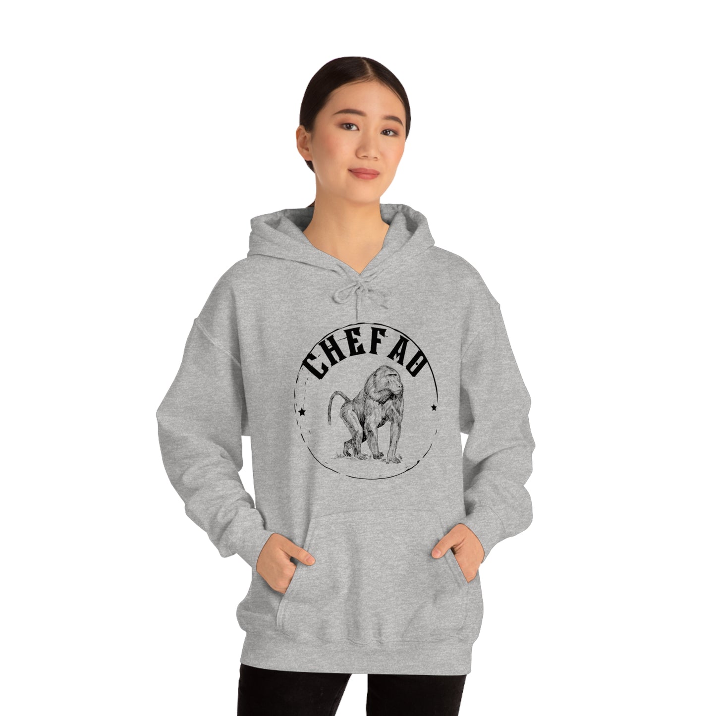 Chefao Baboon, Unisex Heavy Blend Hooded Sweatshirt