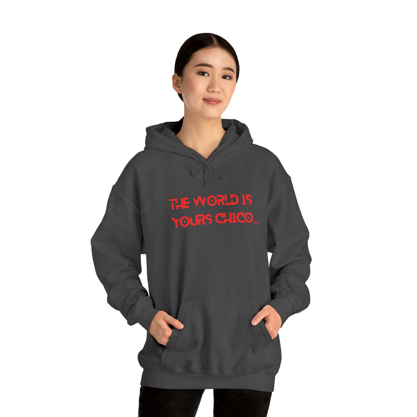 The World is Yours Chico, Unisex Heavy Blend Hooded Sweatshirt