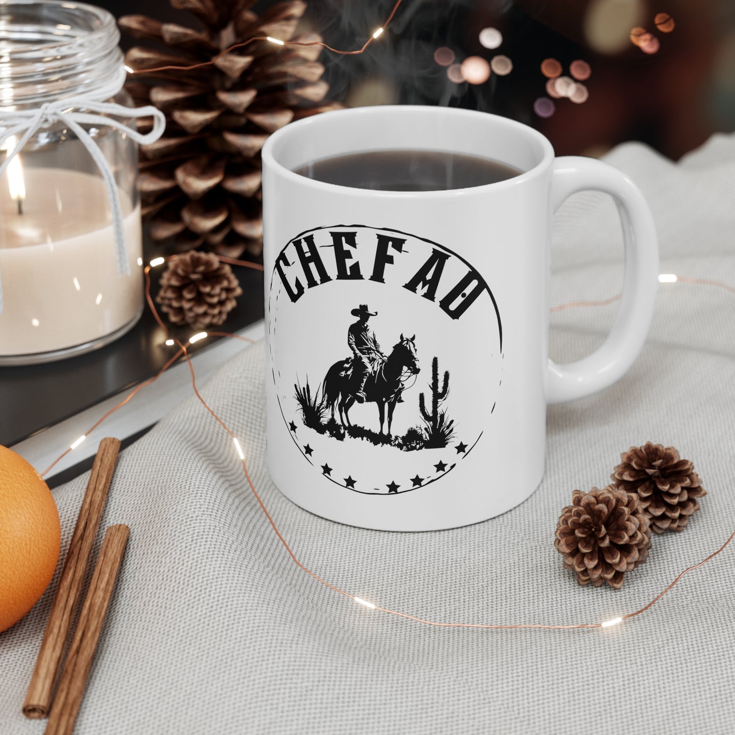 Chefao Cowboy I, White Coffee Mug, 11oz