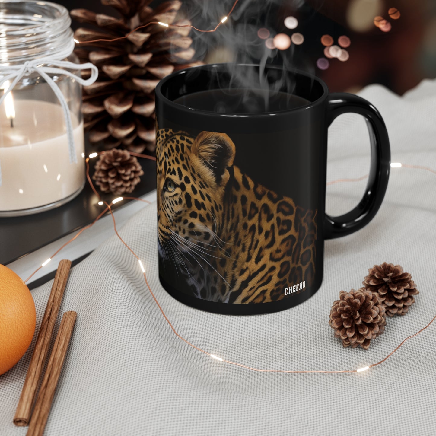 Wild Cat, 11oz Black Coffee Mug