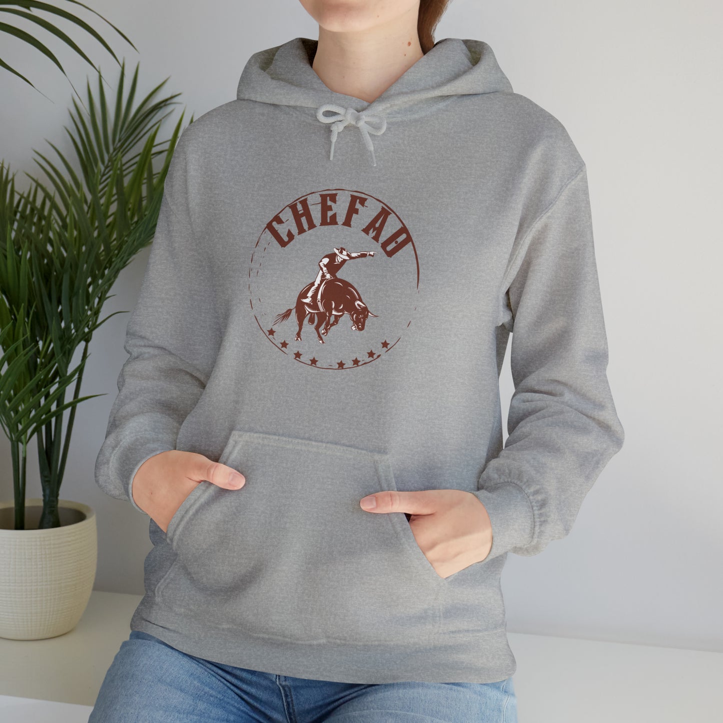 Chefao Bull Riding II, Unisex Heavy Blend Hooded Sweatshirt