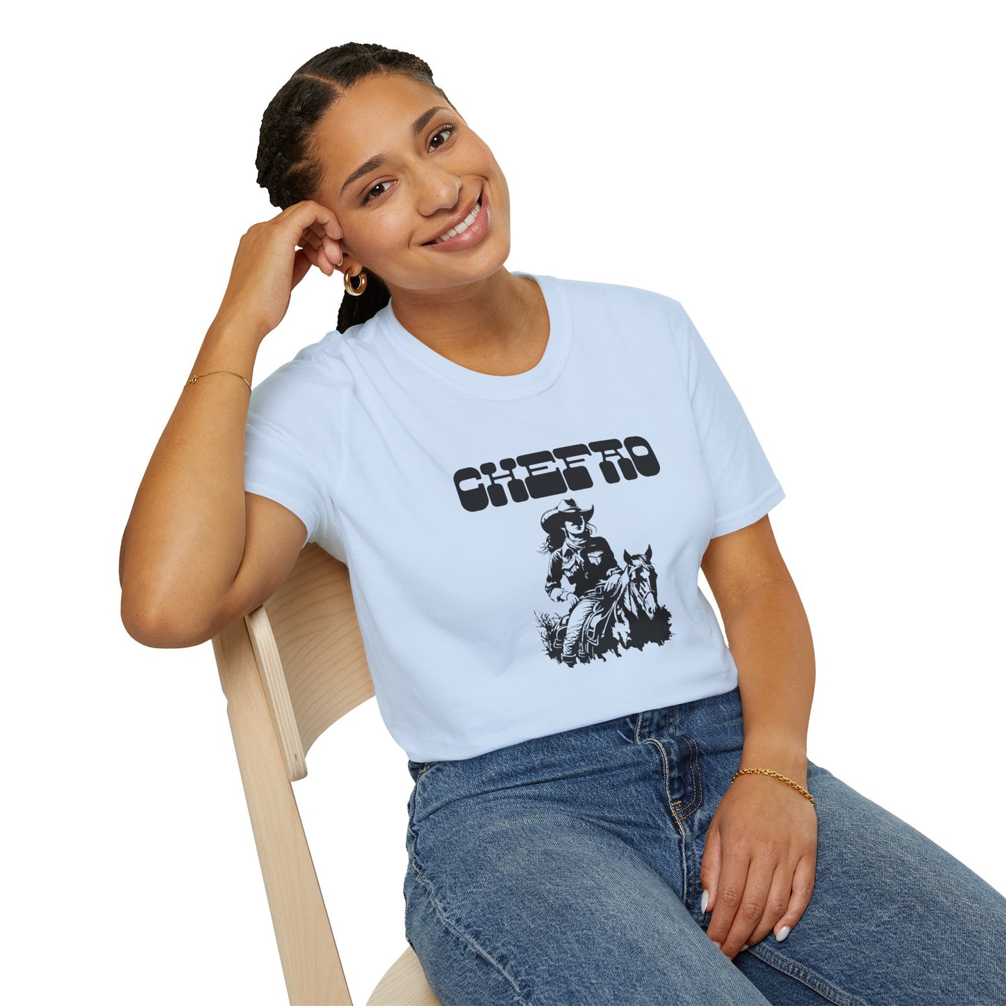 Chefao Cowgirl V, Unisex Softstyle T-Shirt