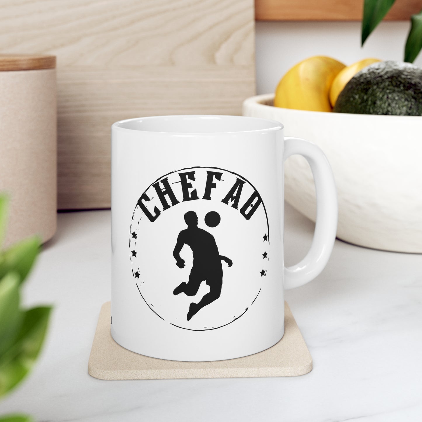 Chefao Soccer IV, White Coffee Mug 11oz