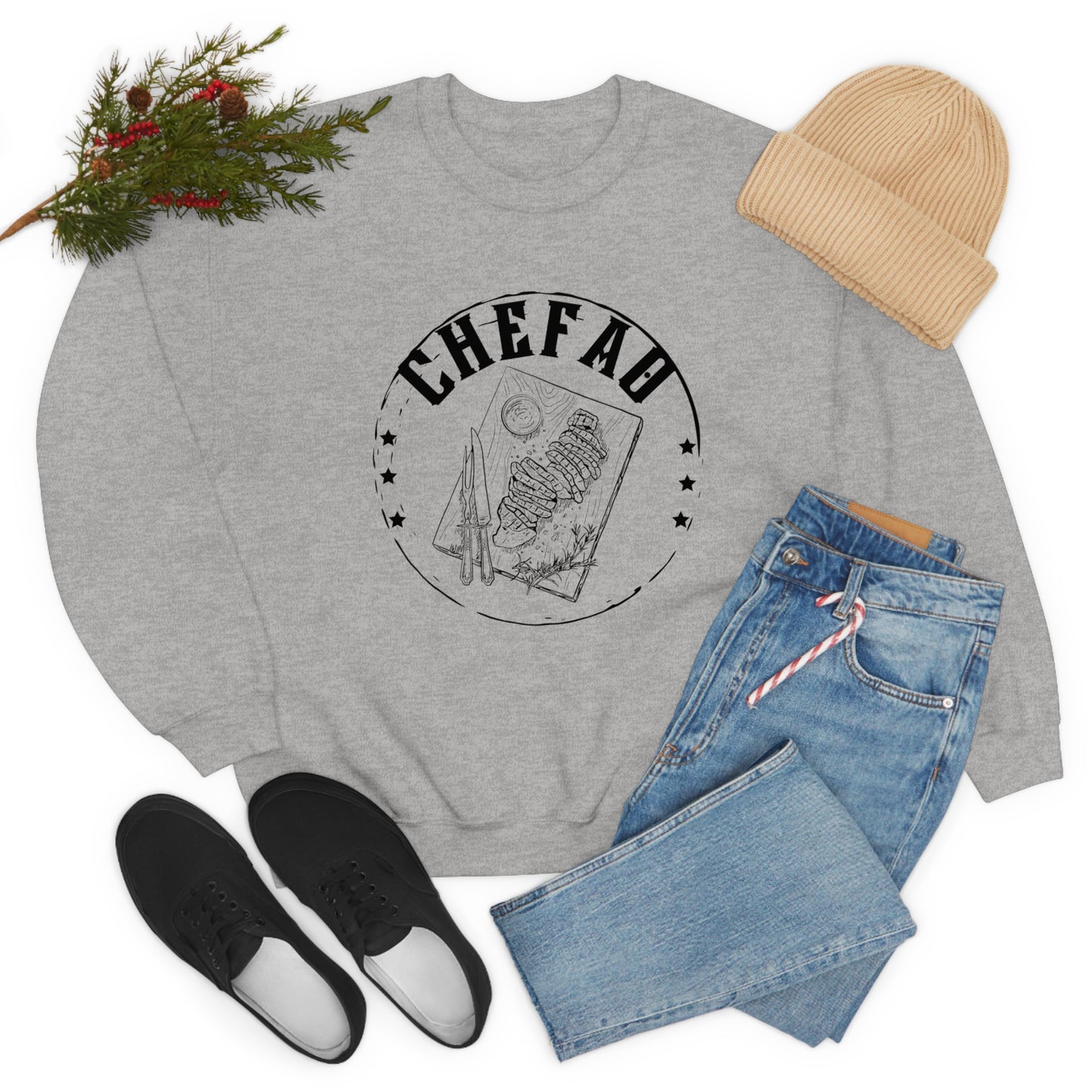 Chefao Barbque, Unisex Heavy Blend Crewneck Sweatshirt