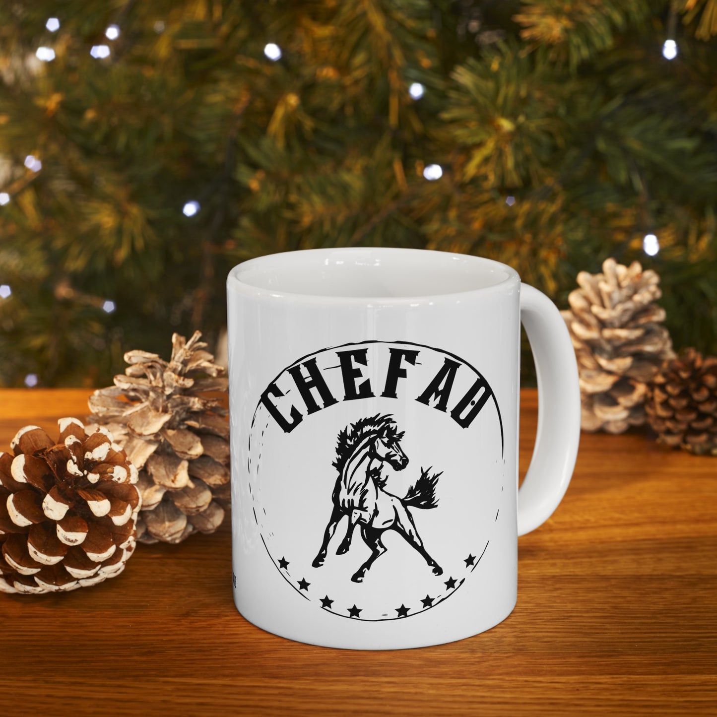 Chefao Horse II, White Coffee Mug, 11oz