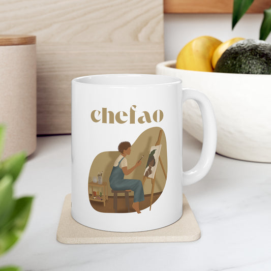 Chefao Artist I, White Coffee Mug, 11oz