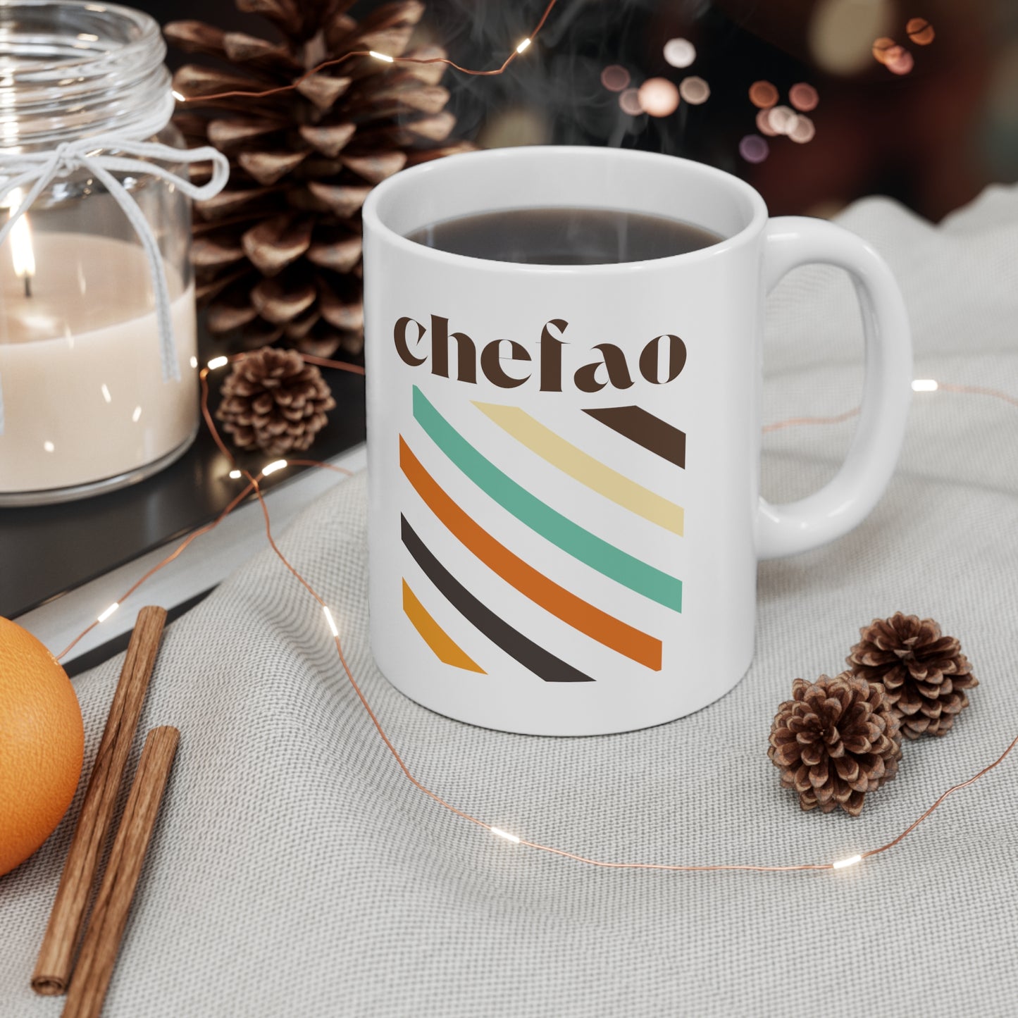 Chefao Retro III, White Coffee Mug, 11oz