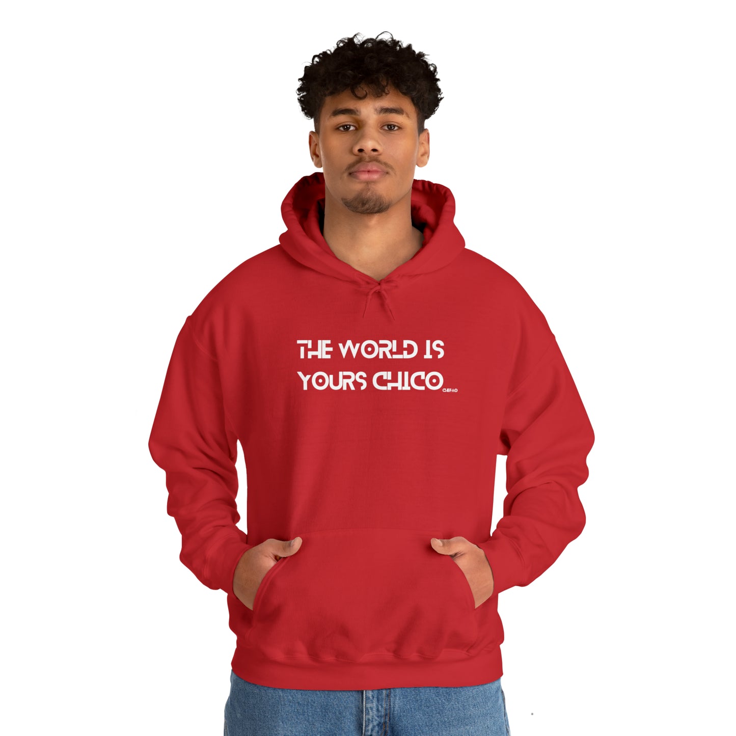 The World is Yours Chico, Unisex Heavy Blend Hooded Sweatshirt