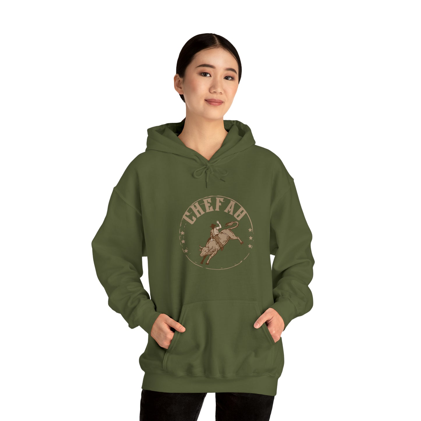 Chefao Bull Riding I, Unisex Heavy Blend Hooded Sweatshirt