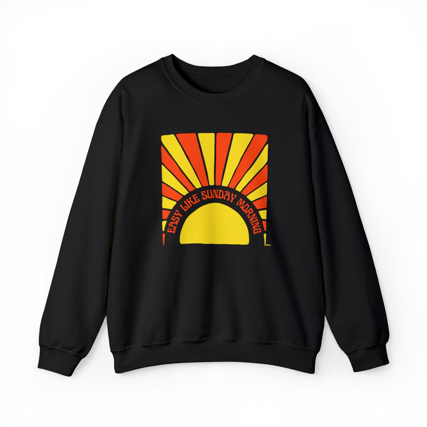 Easy Like Sunday Morning Orange & Yellow, Unisex Heavy Blend Crewneck Sweatshirt