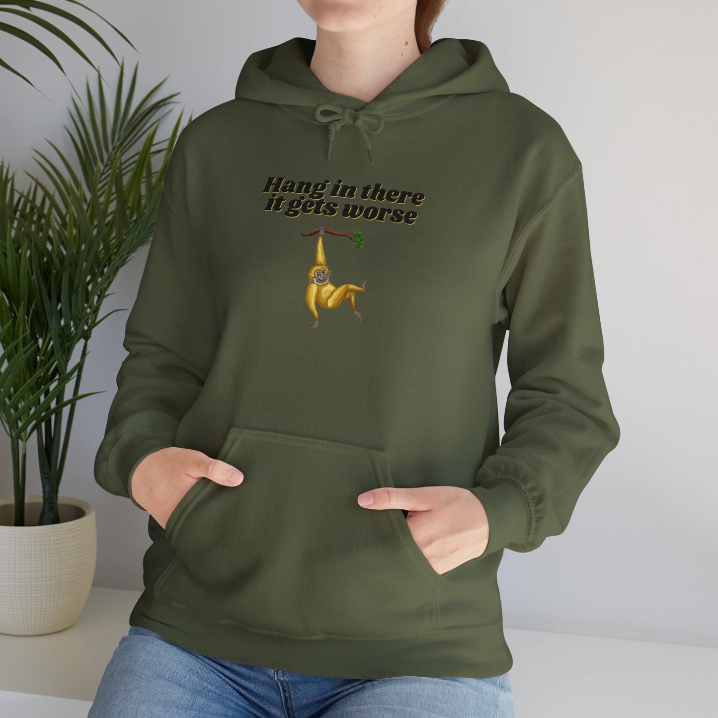 Hang In There It Gets Worse II, Unisex Heavy Blend™ Hooded Sweatshirt