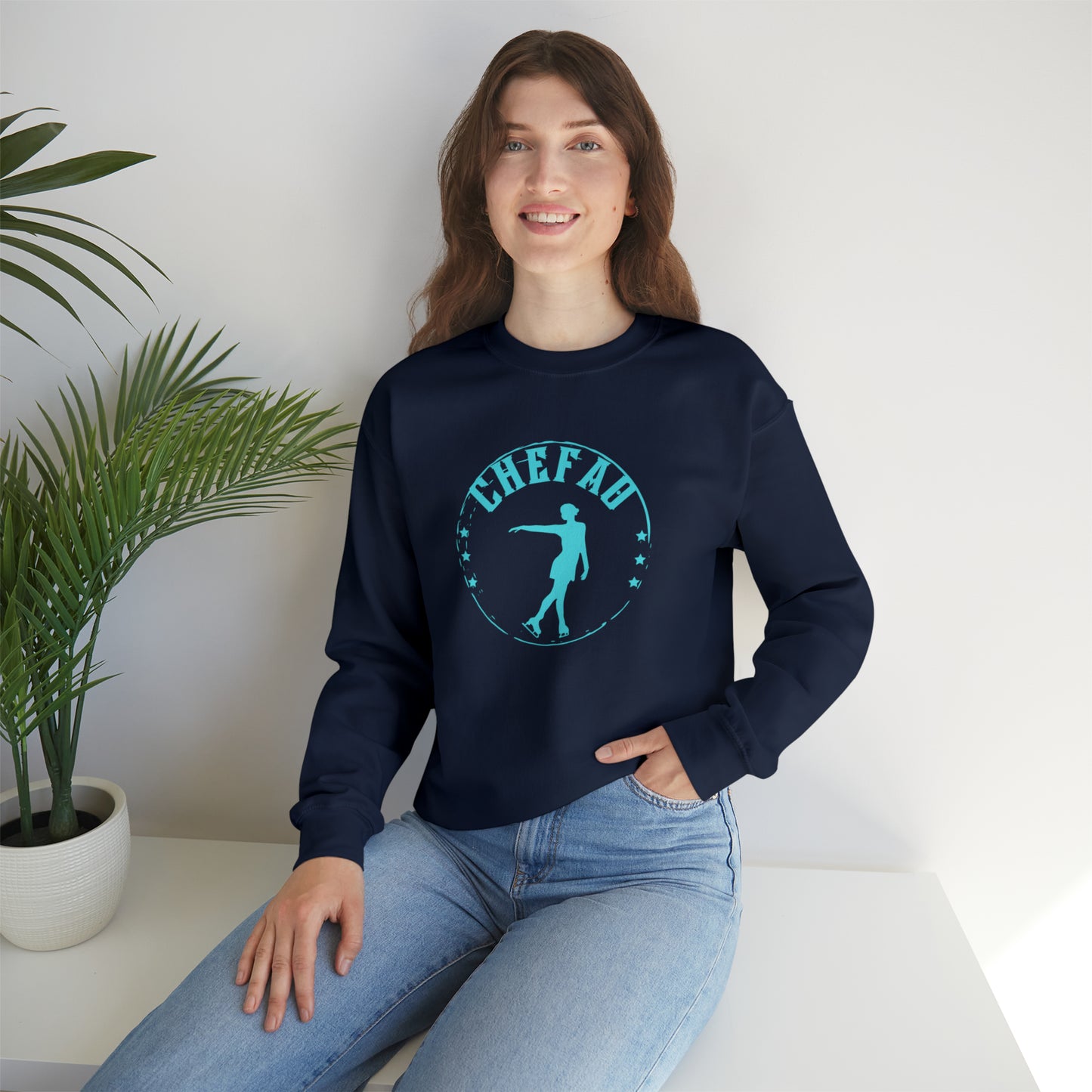 Chefao Ice Skating I, Unisex Heavy Blend Crewneck Sweatshirt