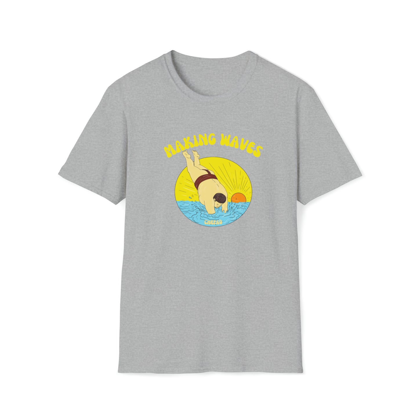 Sumo Making Waves, Unisex Softstyle T-Shirt