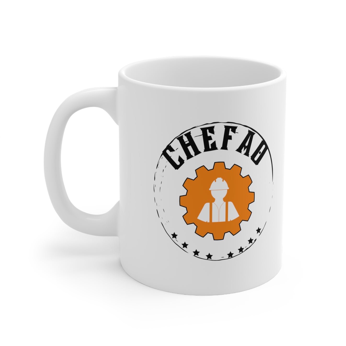 Chefao Construction I, White Coffee Mug, 11oz