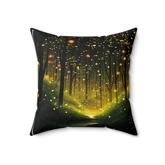 Fireflies, Spun Polyester Square Pillow