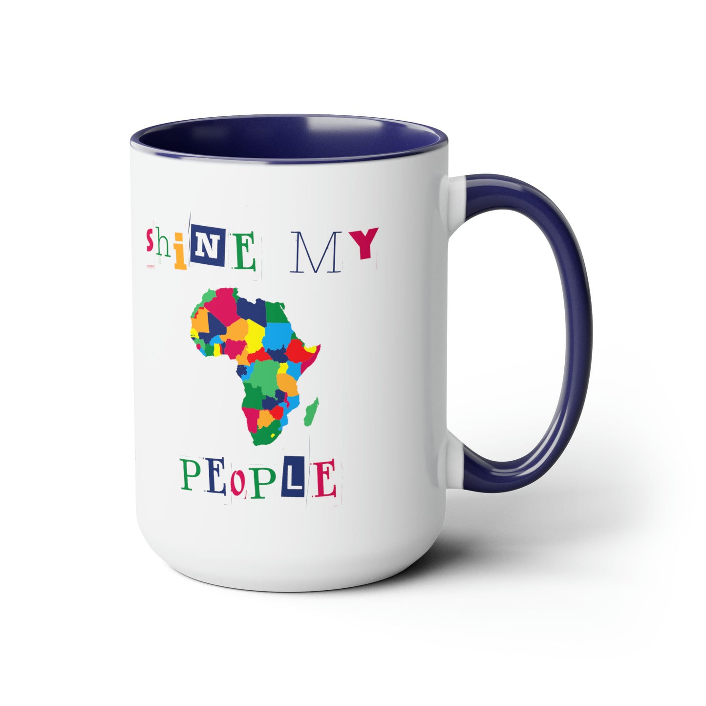 Shine My People Africa I, Two-Tone Coffee Mugs, 15oz