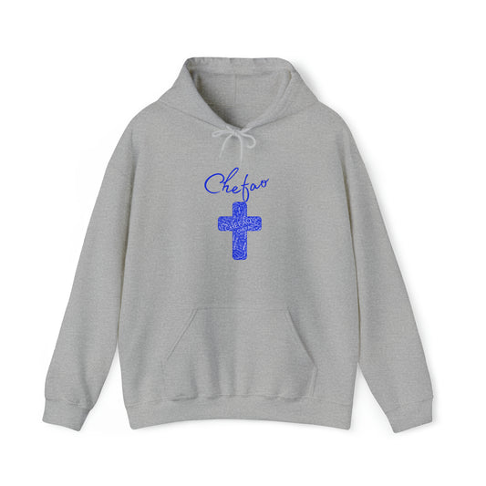 Chefao Cross I Blue, Unisex Heavy Blend™ Hooded Sweatshirt