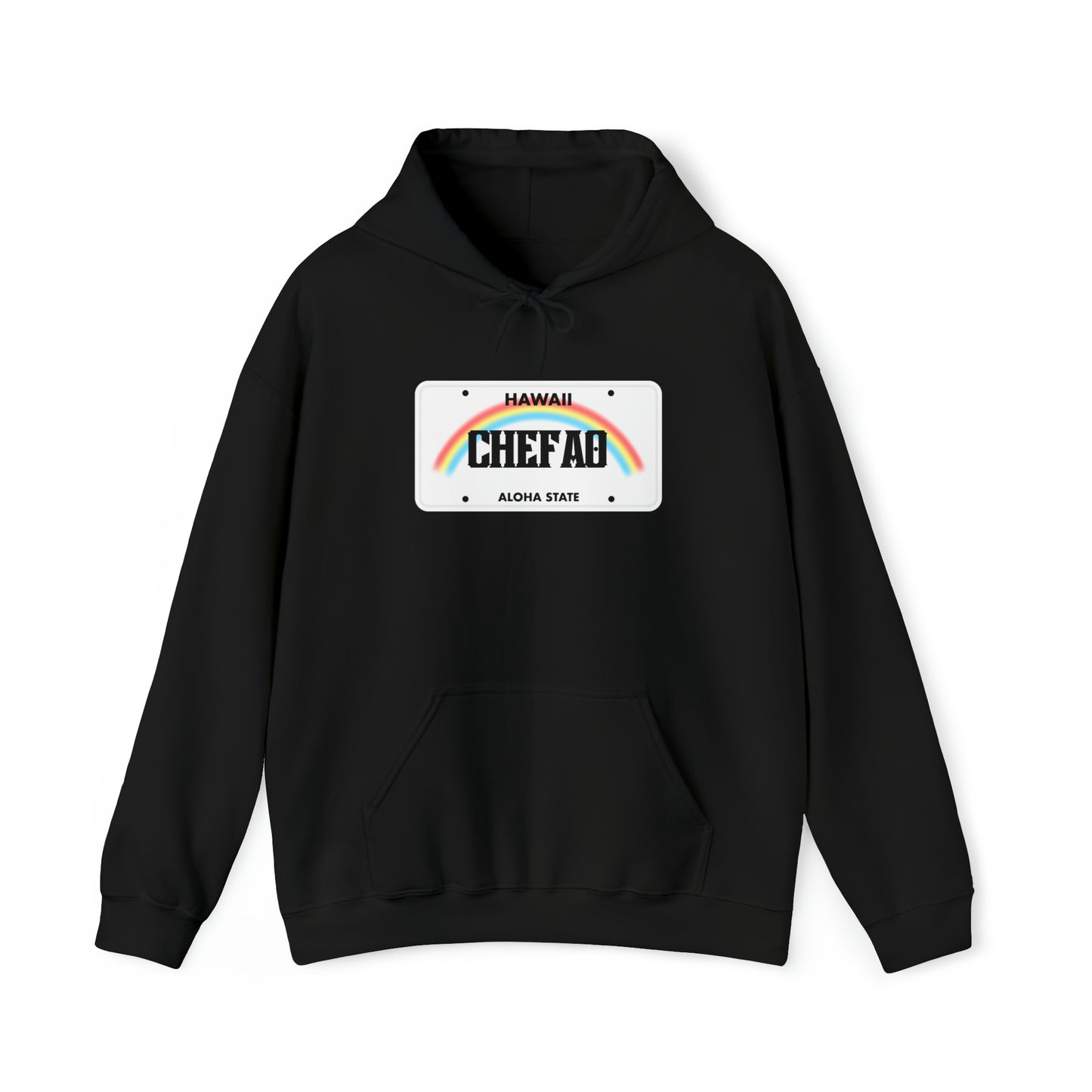 Chefao Hawaii License Plate I, Unisex Heavy Blend Hooded Sweatshirt