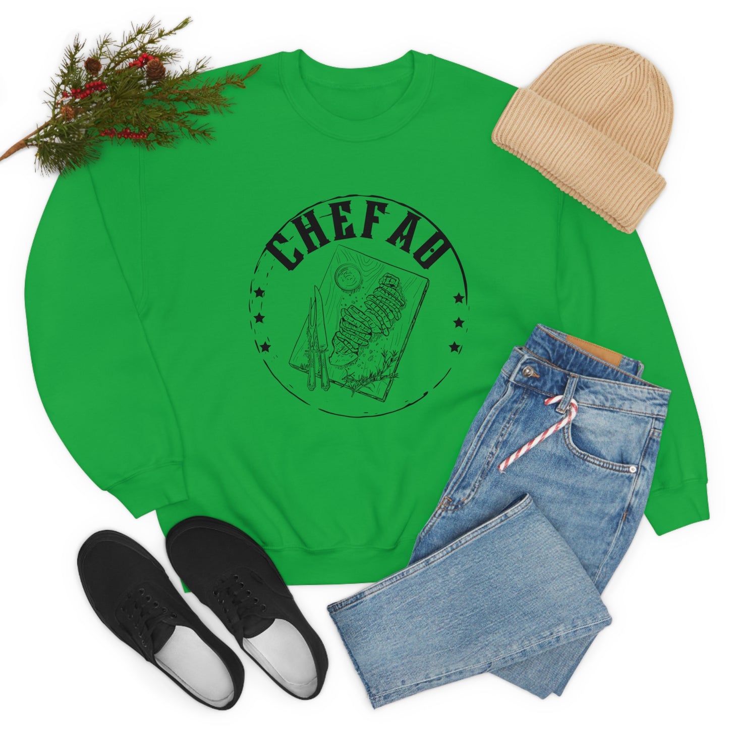 Chefao Barbque, Unisex Heavy Blend Crewneck Sweatshirt