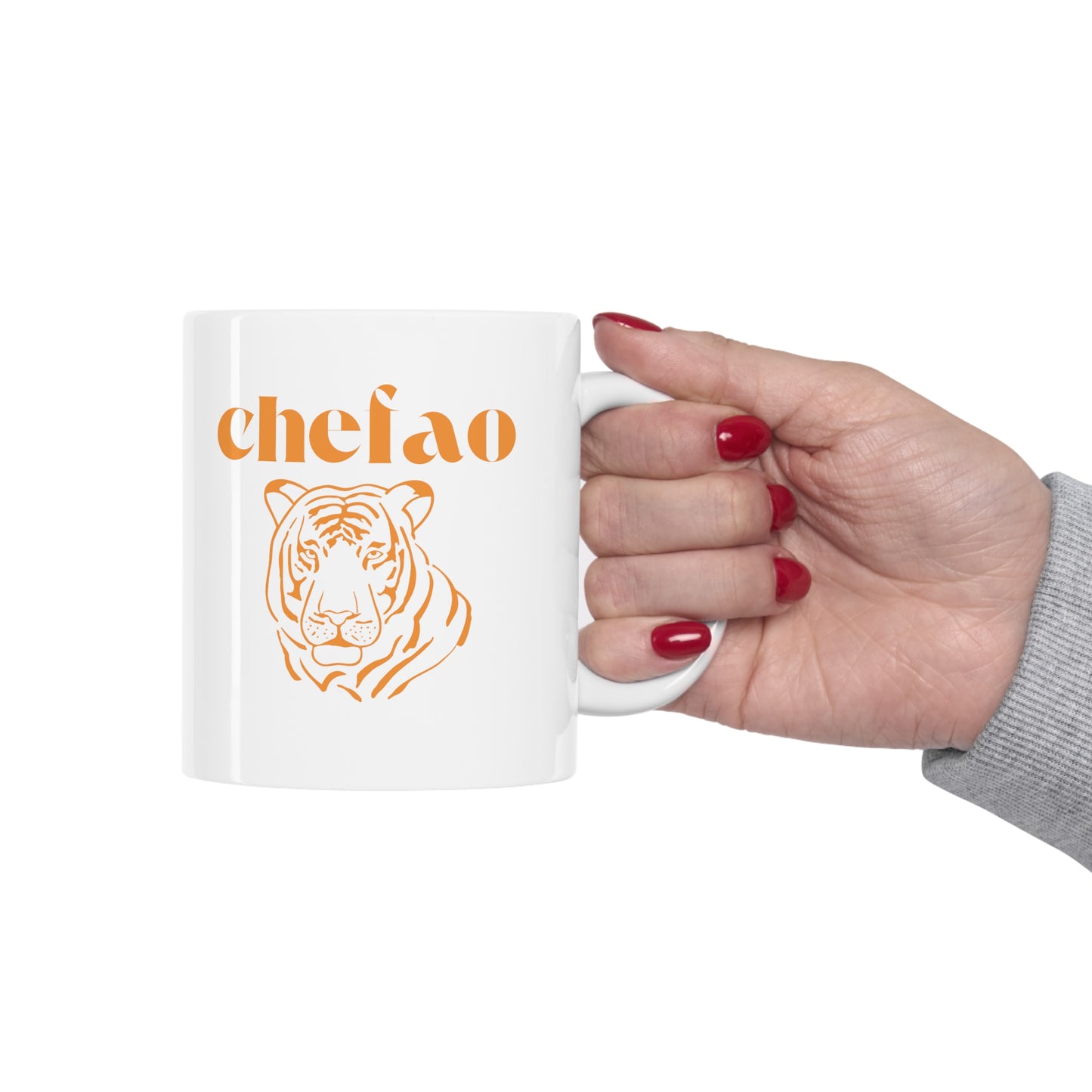 Chefao Tiger I, White Coffee Mug, 11oz