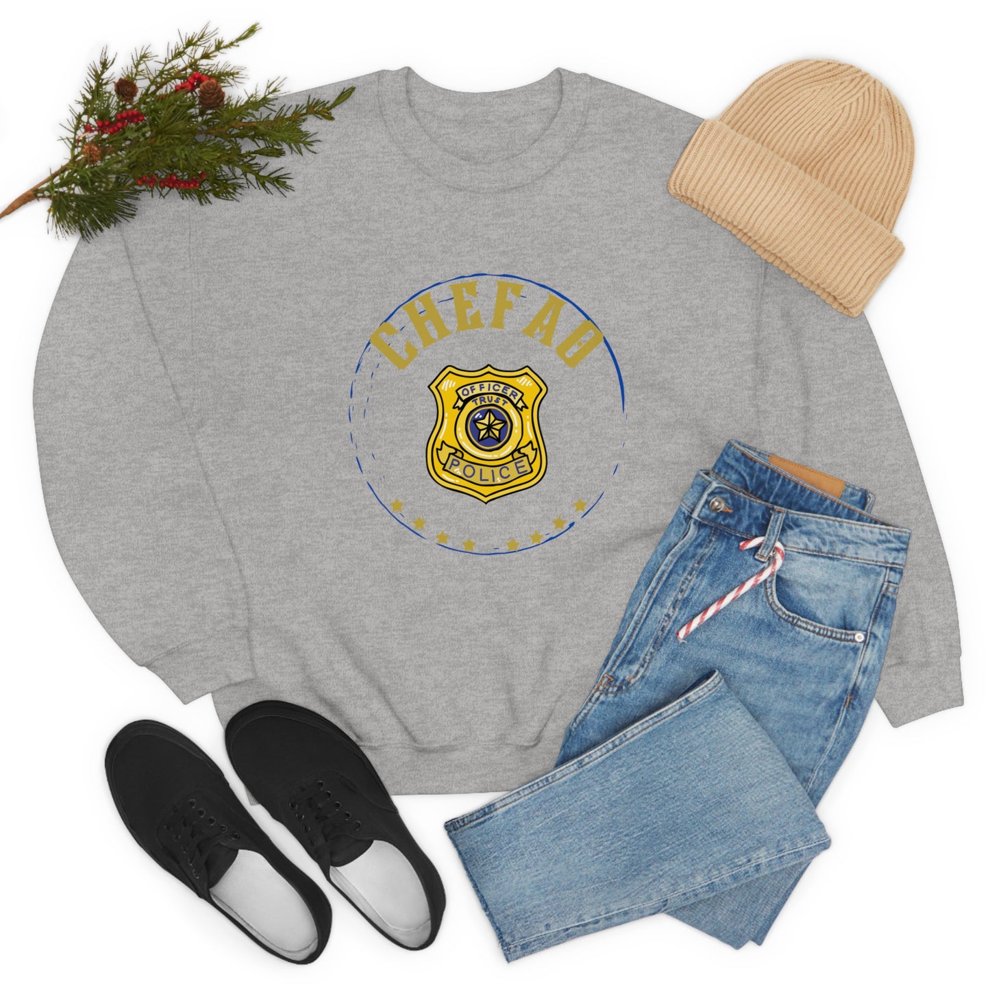 Chefao Police I, Unisex Heavy Blend Crewneck Sweatshirt