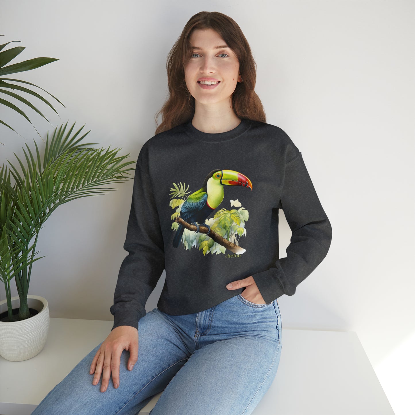 Keel Billed Toucan I, Unisex Heavy Blend Crewneck Sweatshirt