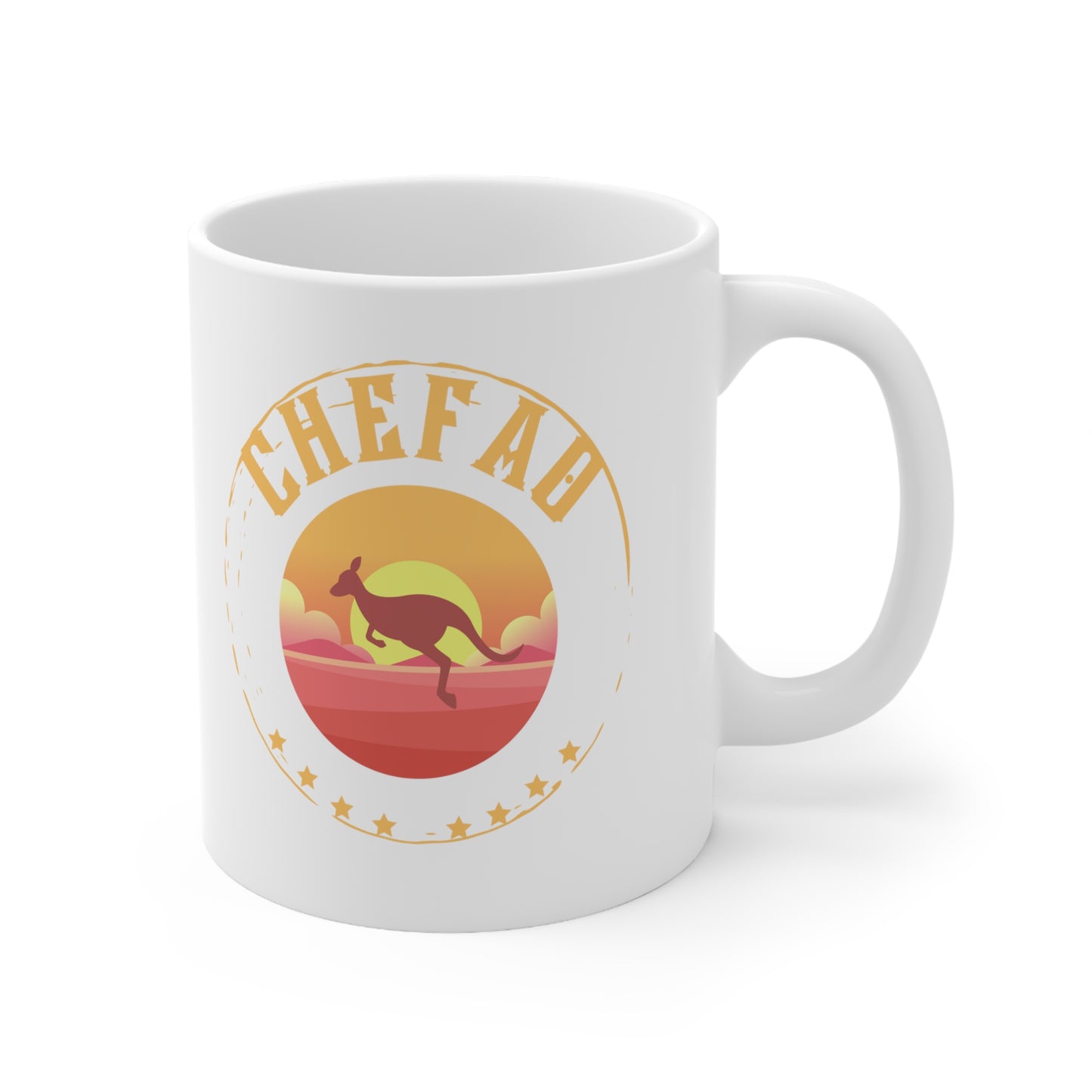 Chefao Kangaroo I, White Coffee Mug, 11oz