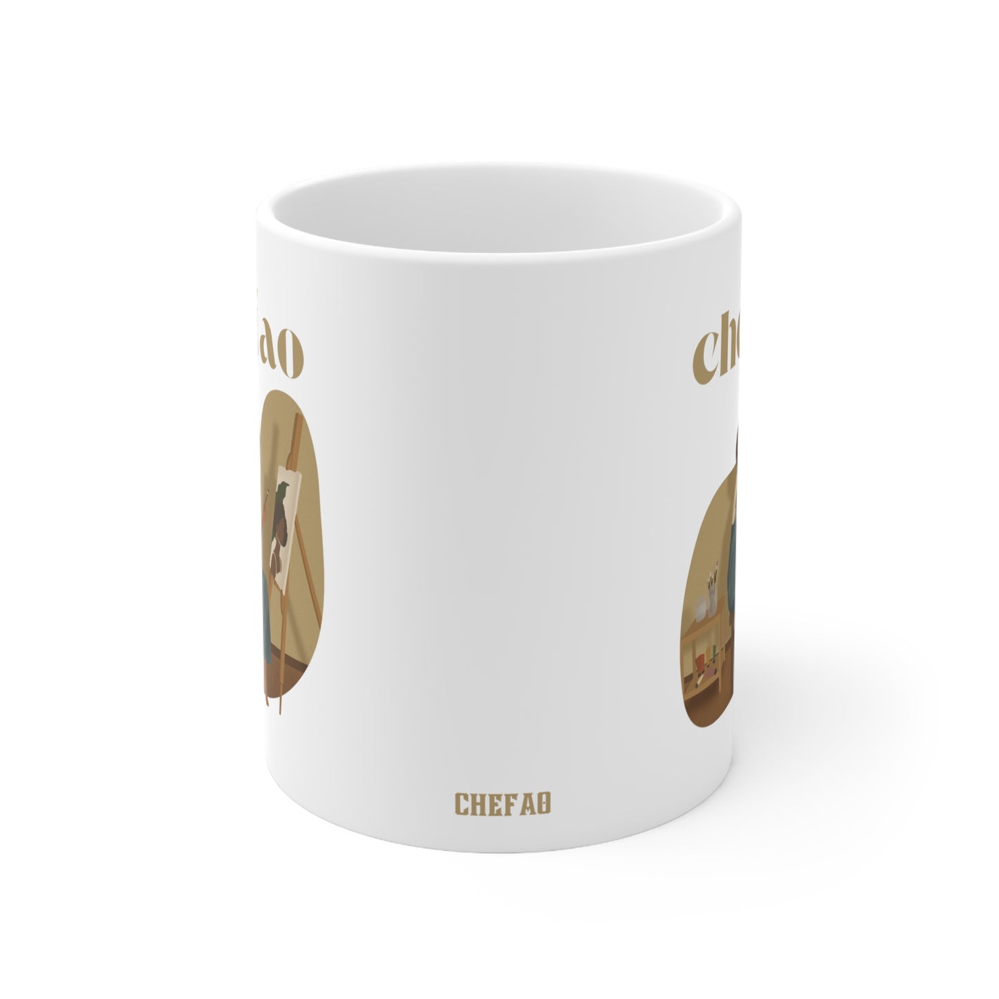 Chefao Artist I, White Coffee Mug, 11oz