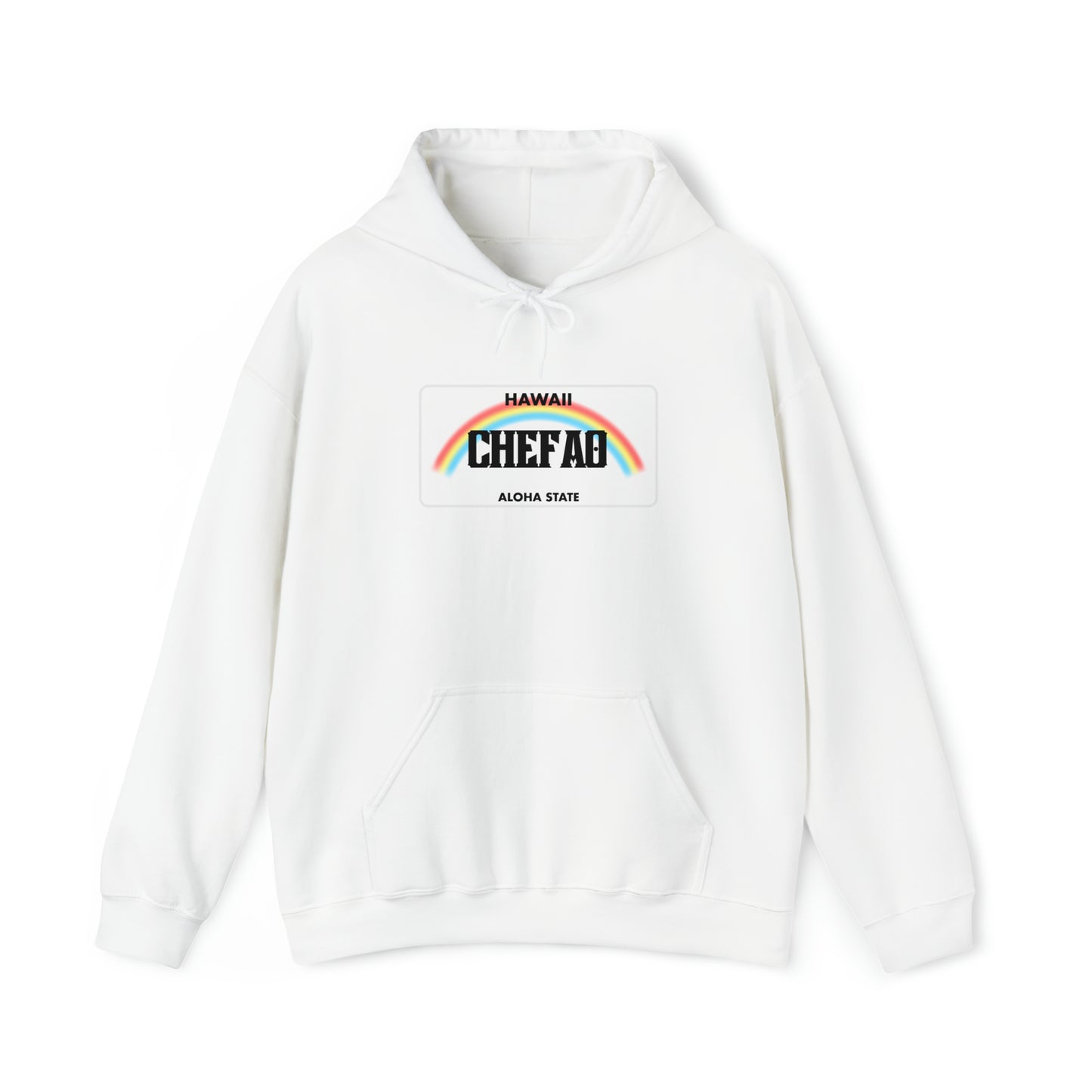 Chefao Hawaii License Plate I, Unisex Heavy Blend Hooded Sweatshirt