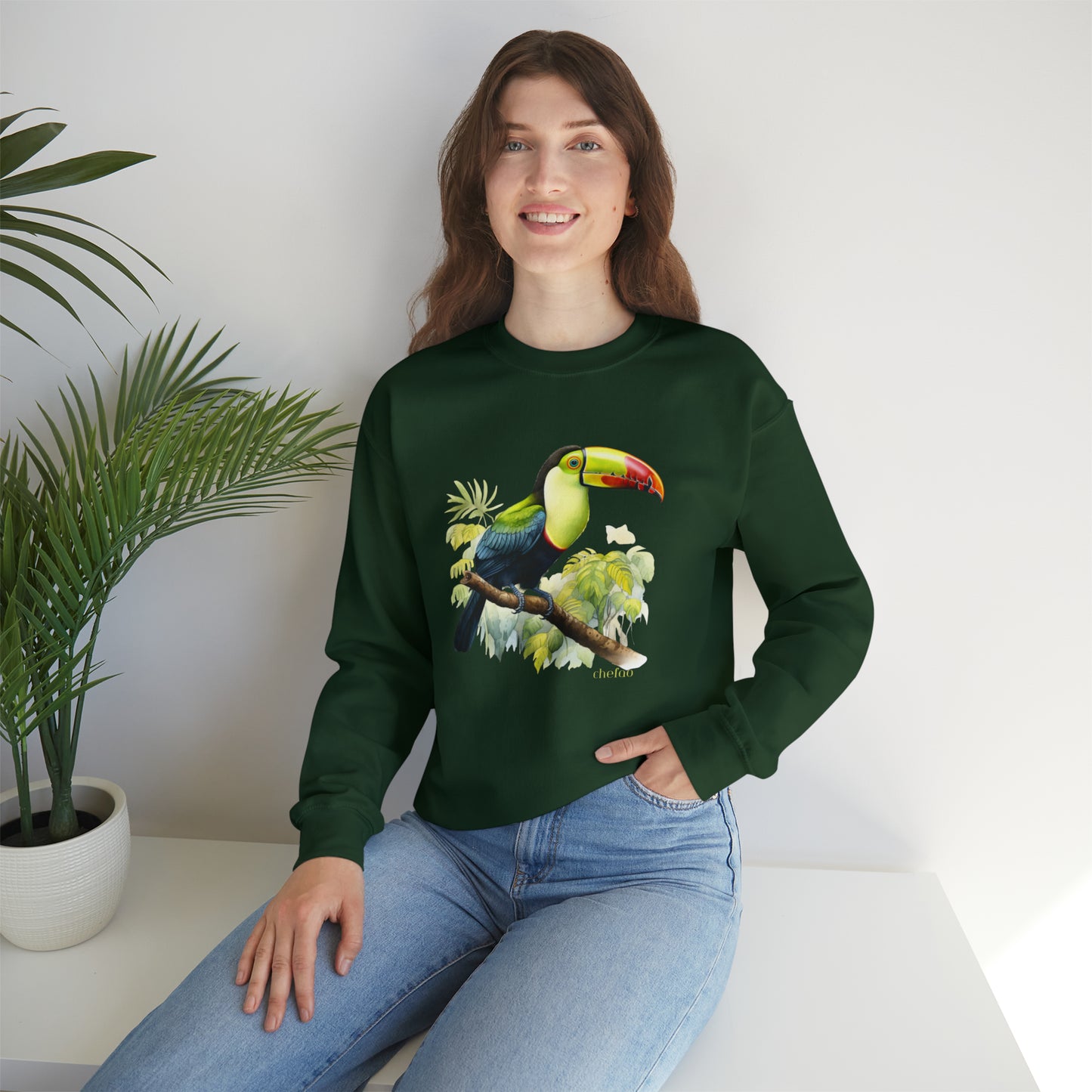 Keel Billed Toucan I, Unisex Heavy Blend Crewneck Sweatshirt