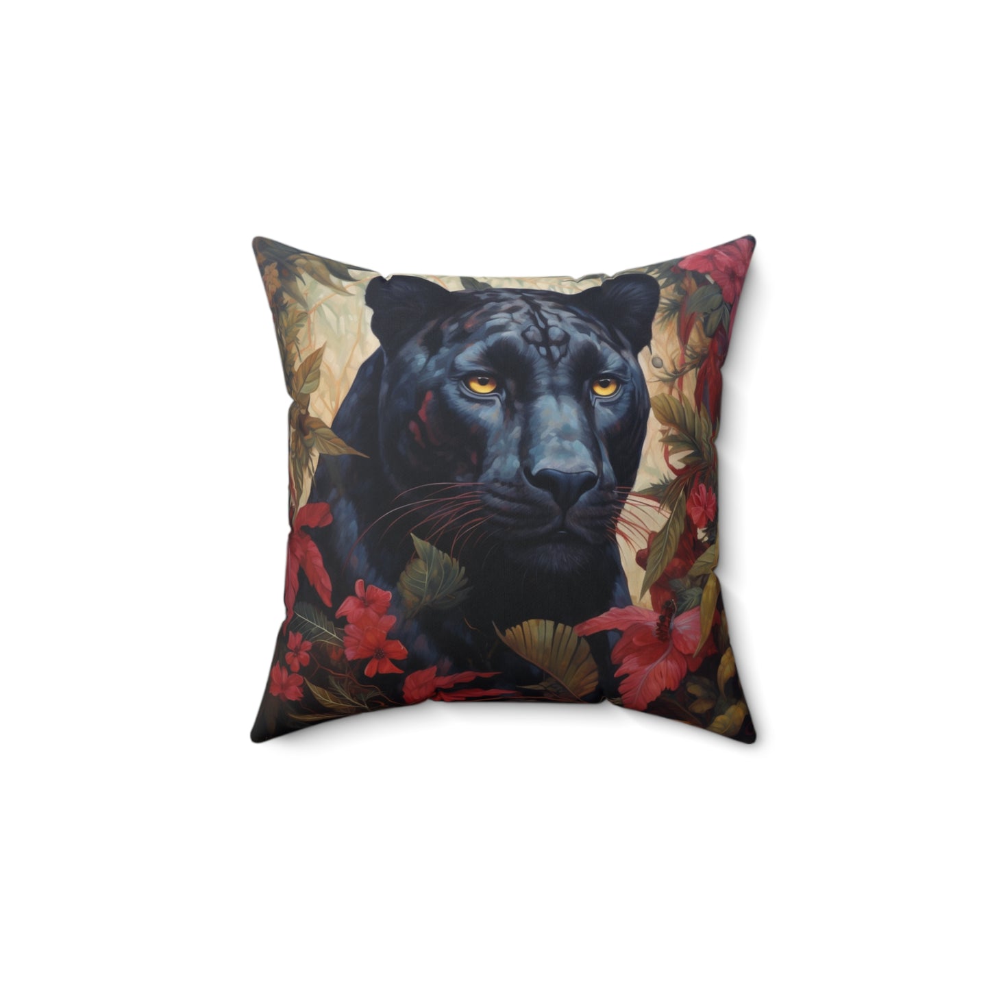 Panther Gaze, New Zealand, Spun Polyester Square Pillow