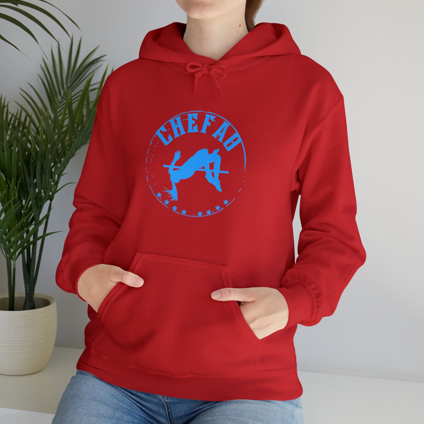 Chefao High Jump I, Unisex Heavy Blend Hooded Sweatshirt