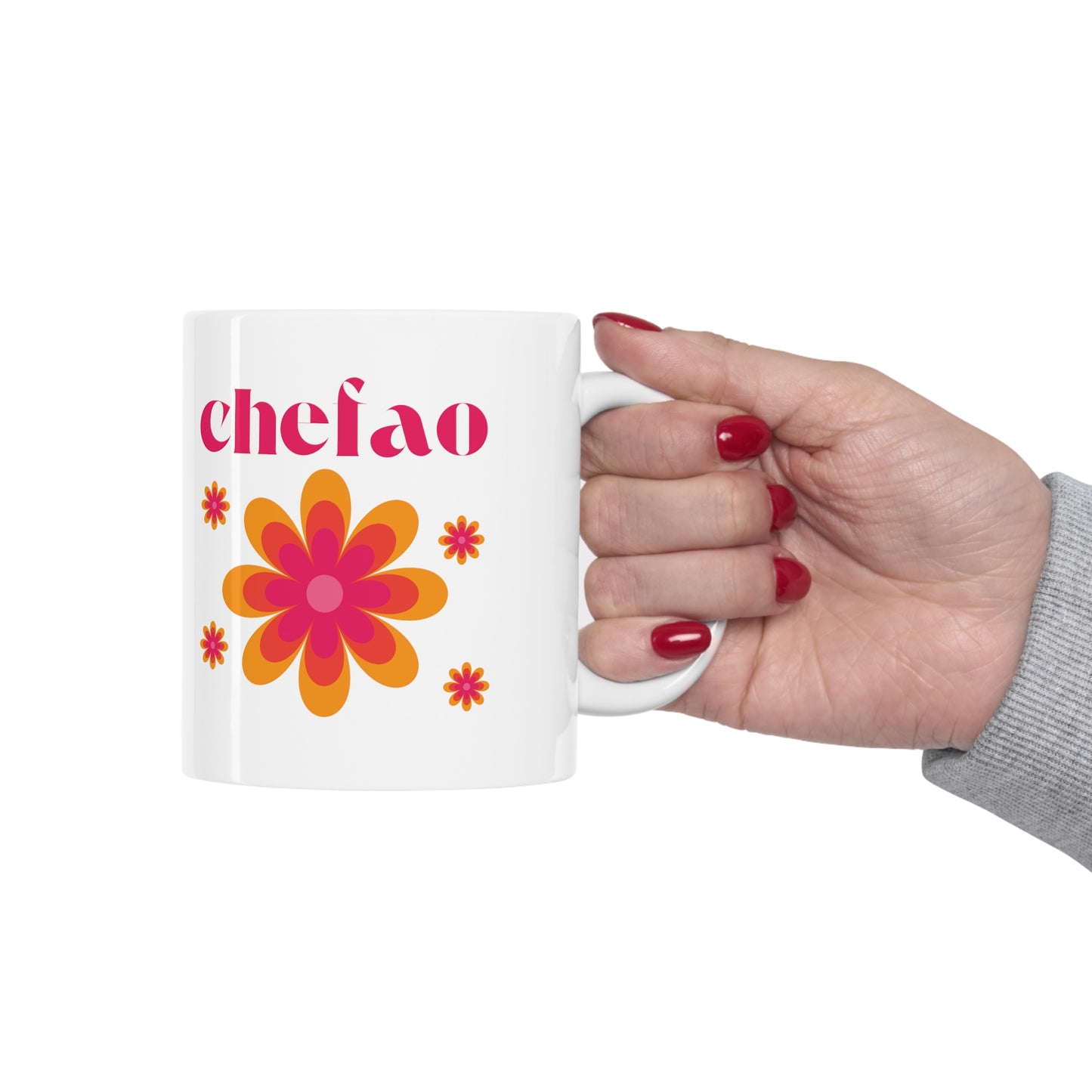 Chefao Retro II, White Coffee Mug, 11oz