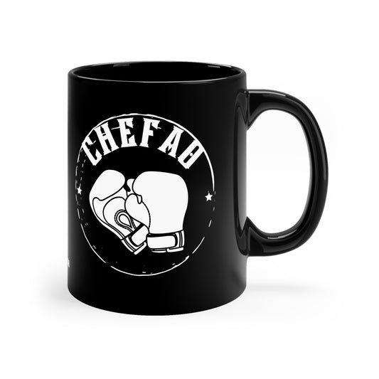 Chefao Boxing I, Black Coffee Mug, 11oz