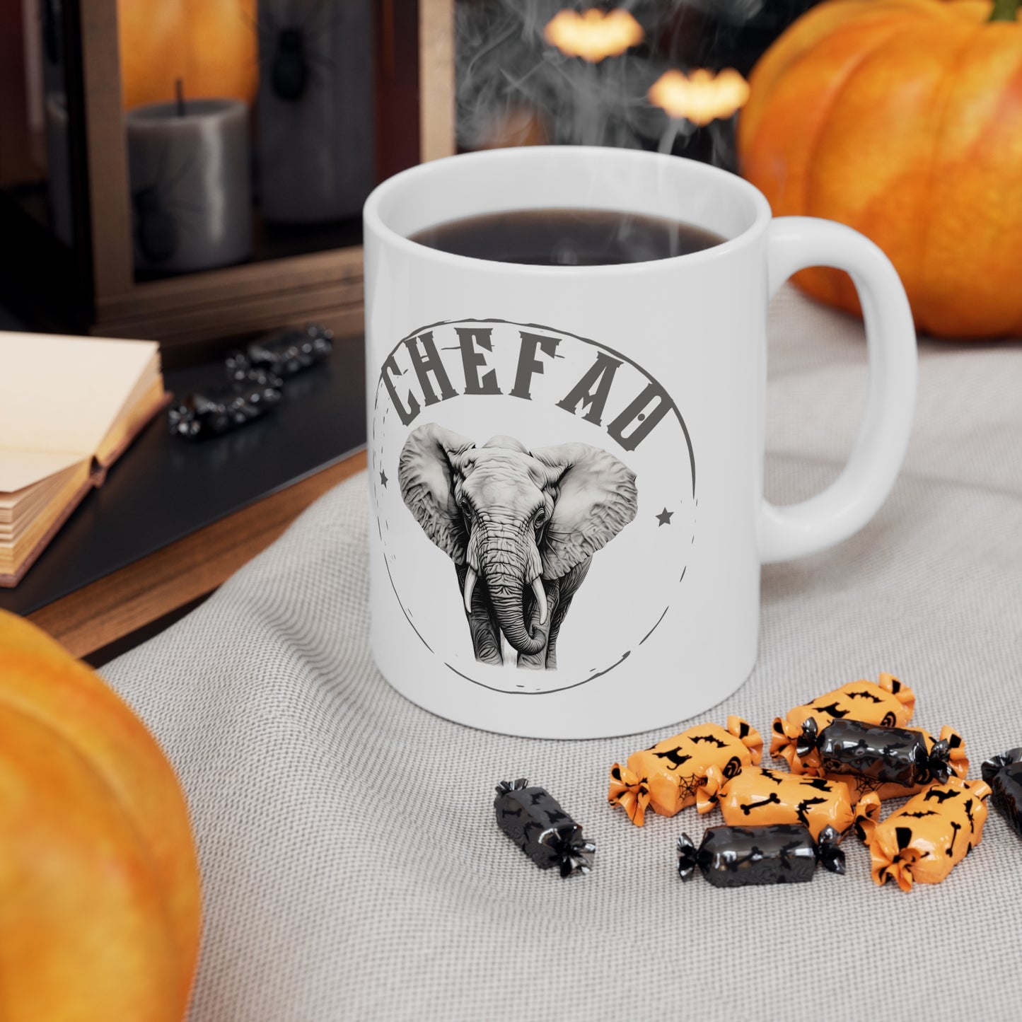 Chefao Elephant I, White Coffee Mug, 11oz