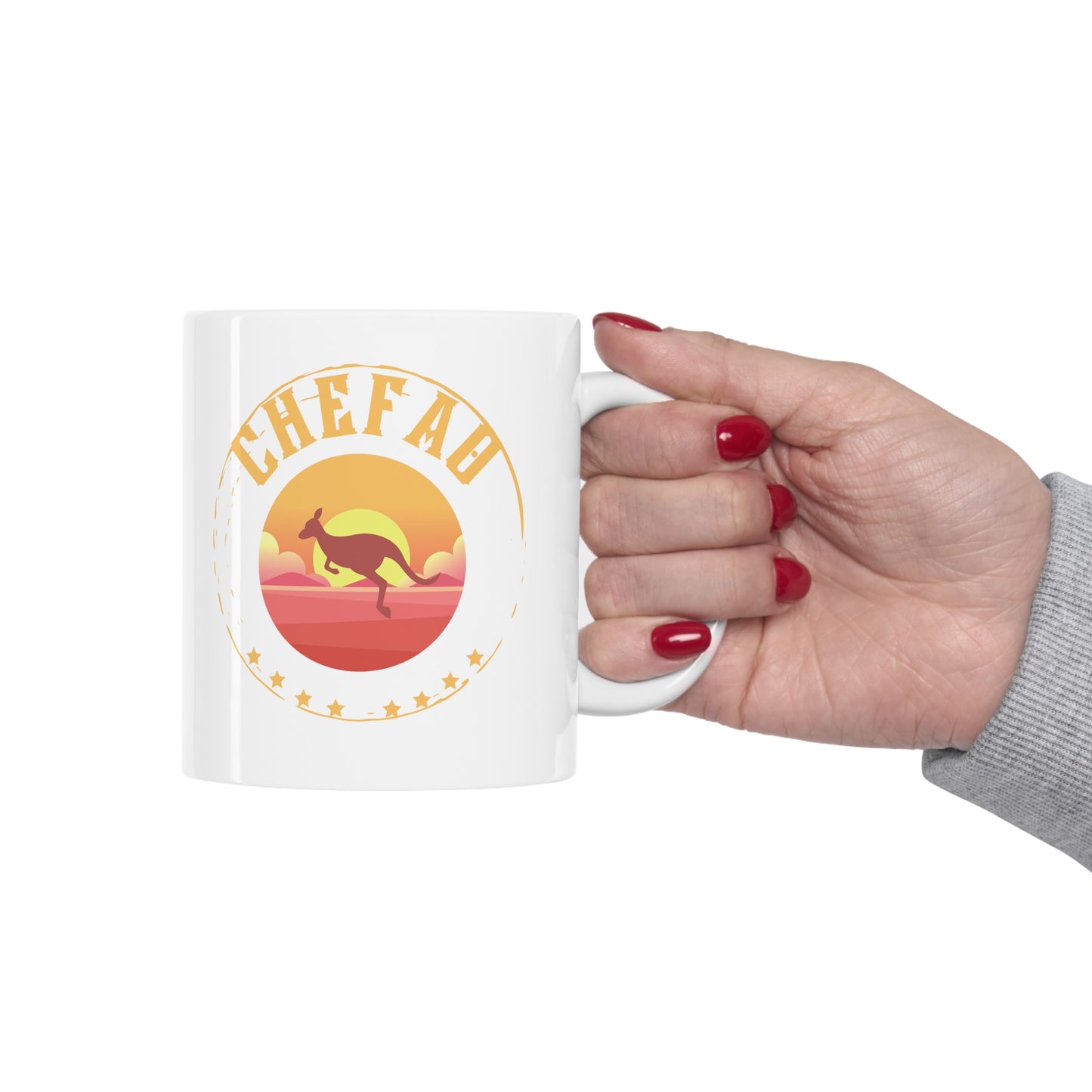 Chefao Kangaroo I, White Coffee Mug, 11oz