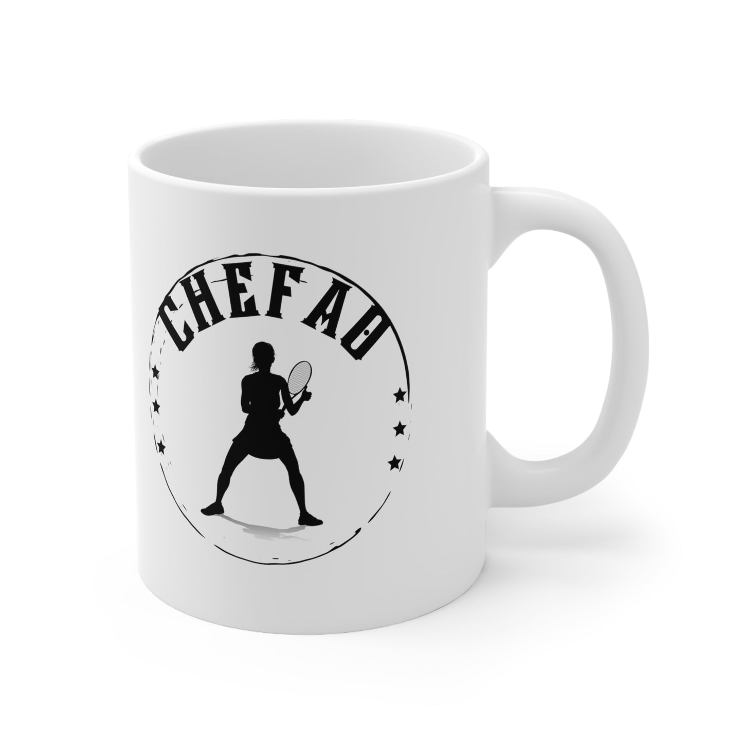 Chefao Tennis IV, White Coffee Mug, 11oz