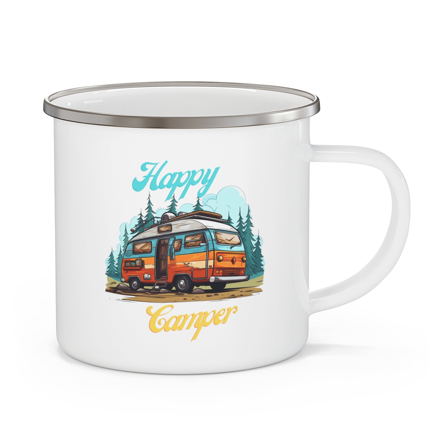 Happy Camper, Enamel Camping Mug