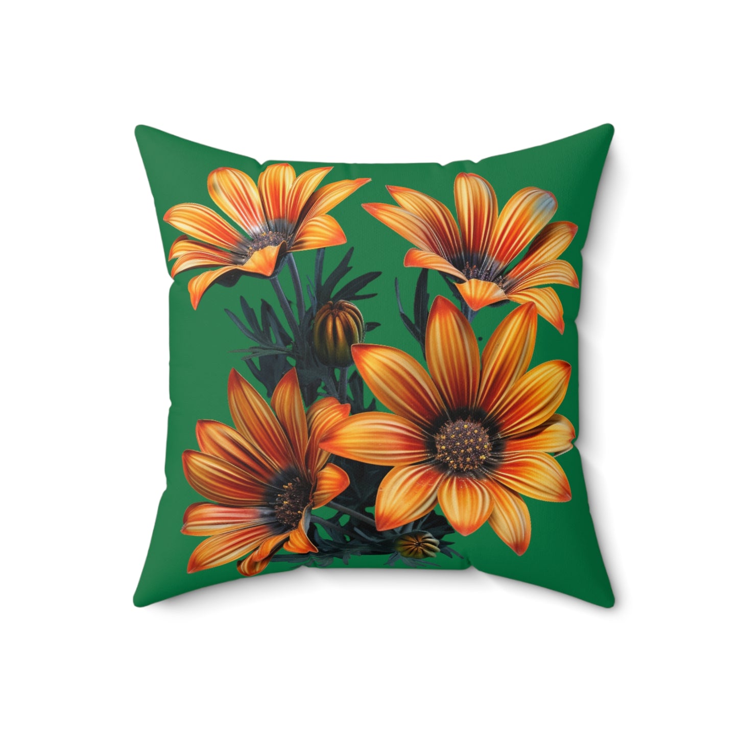 Gazania Flowers, Spun Polyester Square Pillow