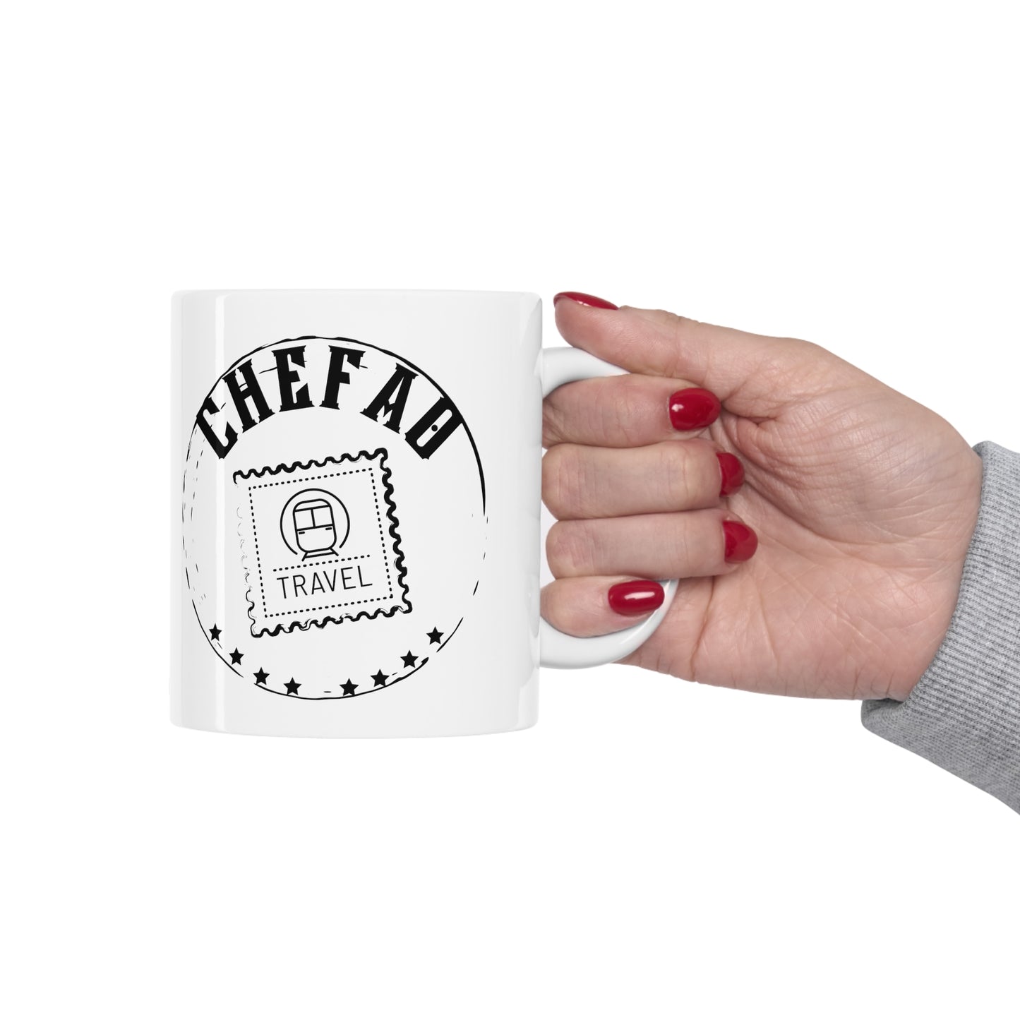 Chefao Travel II, White Coffee Mug, 11oz