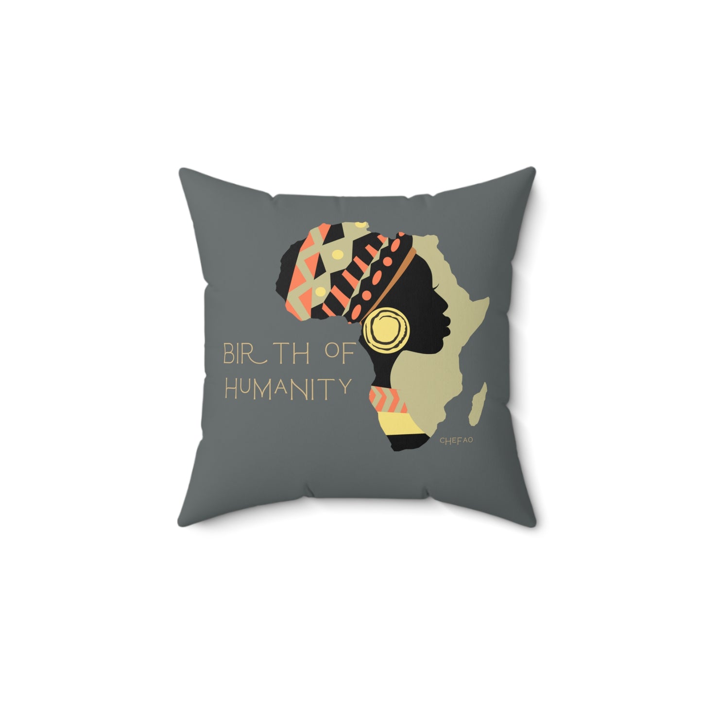 Birth of Humanity™ II (Gray), Spun Polyester Square Pillow