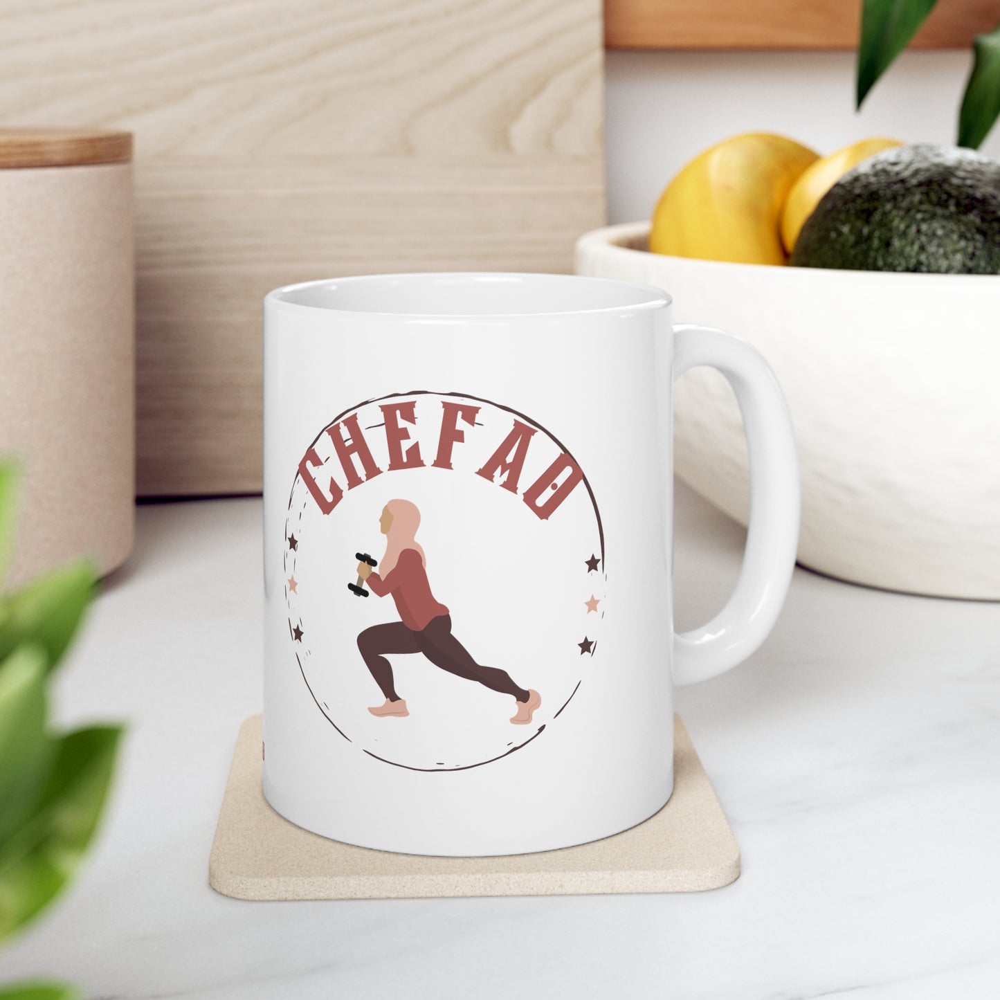 Chefao Fit I, White Coffee Mug, 11oz