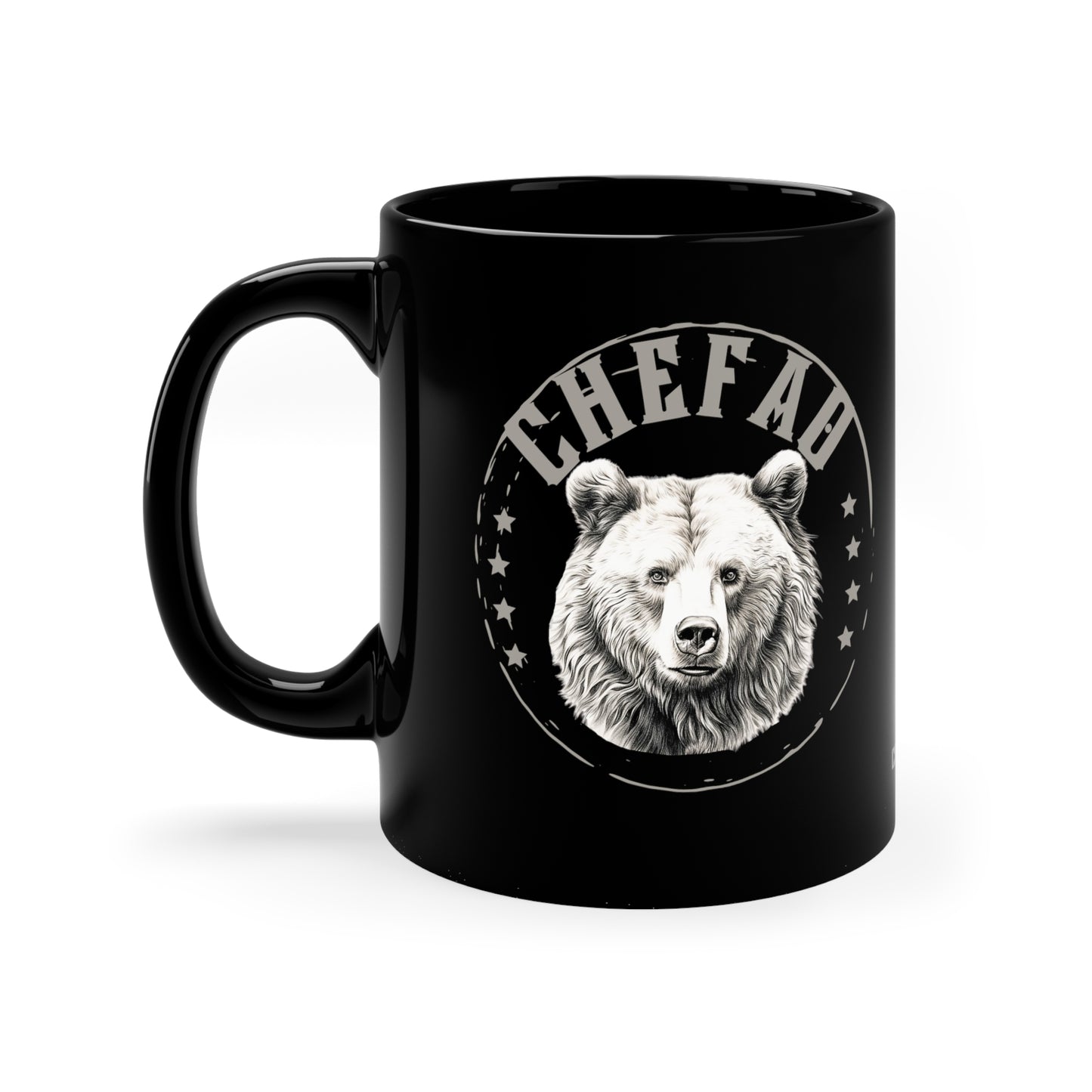 Chefao Bear I, Black Coffee Mug, 11oz