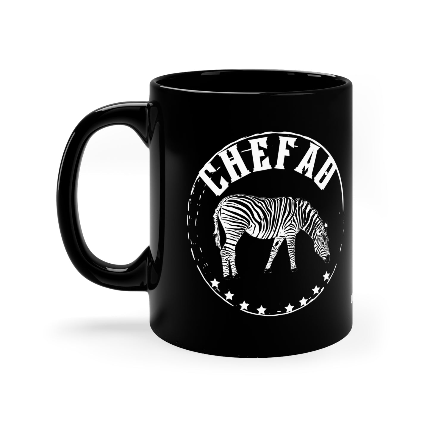 Chefao Zebra I, Black Coffee Mug, 11oz