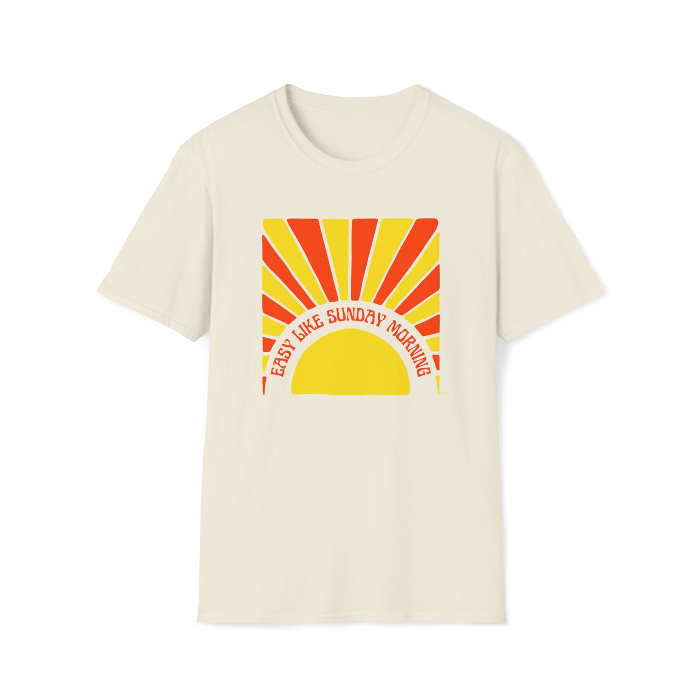 Easy Like Sunday Morning Red & Yellow, Unisex Softstyle T-Shirt