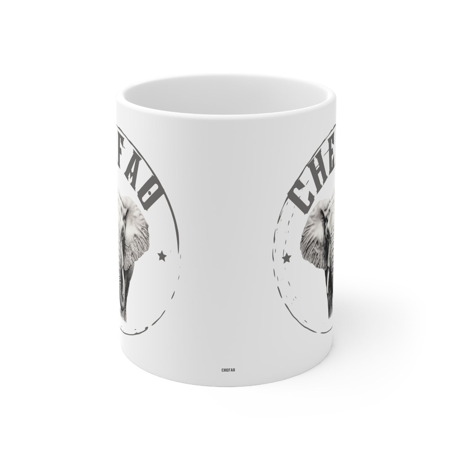 Chefao Elephant I, White Coffee Mug, 11oz